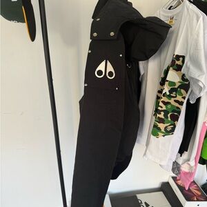 Moose Knuckles Black Puffer Jacket with Logo